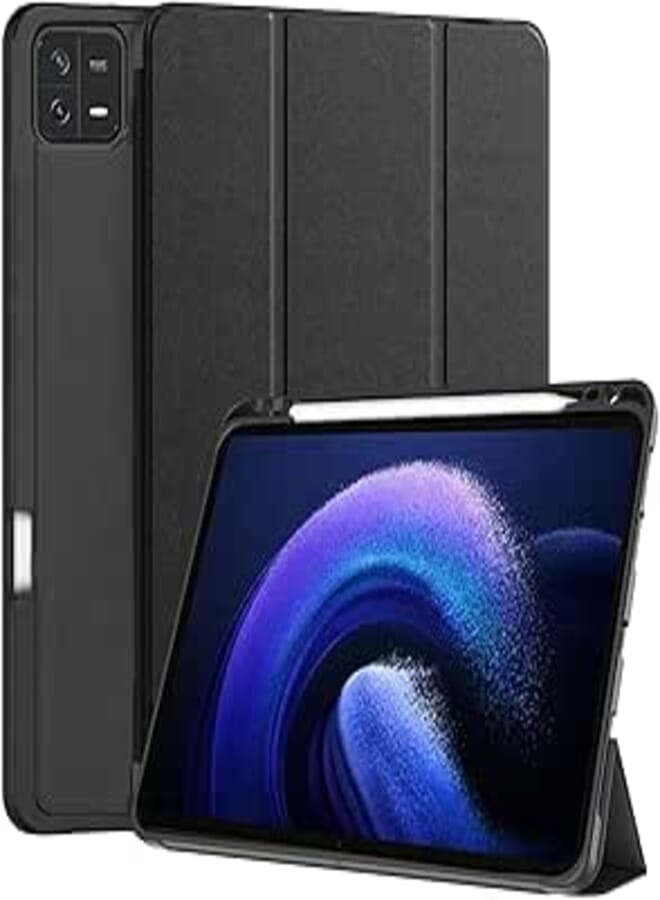 ProElite Cover for Xiaomi Mi Pad 6 Cover, Soft Flexible Flip Case Cover with Pen Holder for Xiaomi Pad 6 11 inch, Support Auto Sleep Wake, [Recoil Series] - Black